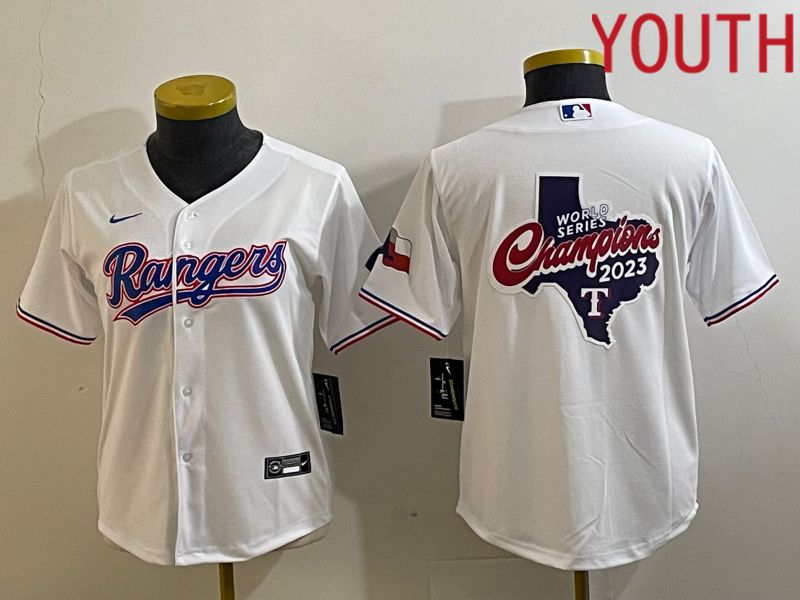 Youth Texas Rangers Blank White Game Nike 2023 MLB Jersey style 2->women mlb jersey->Women Jersey